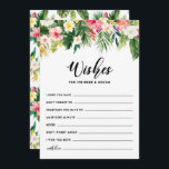 Carte Conseil Des fleurs tropicales pour la mariée et la chambre<br><div class="desc">Les Fleurs Tropicales Voeux pour la Carte Plat Mariée et Groom. Carte de voeux d'inspiration tropicale avec des illustrations d'aquarelle d'hibiscus, de plumeria, d'oiseau de paradis, d'orchidées, de feuilles de palmiers, de feuilles de bananes et de philodendron à feuilles cassées. Cette carte de voeux fleurie mariage est parfaite pour les...</div>
