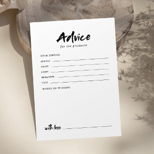 Carte Conseil Diplôme de photo de script moderne noir et blanc