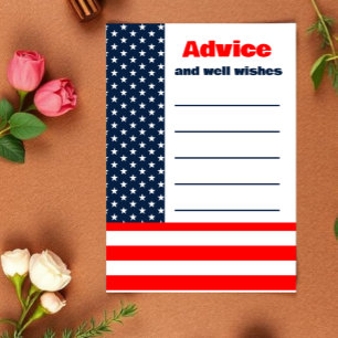 Carte Conseil Drapeau Stars & Stripes Fête de mariage 4 juillet