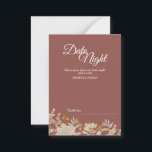 Carte Conseil Dusty Rose Automne Boho Date Night Advice Card<br><div class="desc">Cette carte de conseil de nuit de mariage Boho d'automne Dusty Rose combine une ambiance antique avec un look rétro bohème fleur sauvage. Les élégants fleurs sauvages beiges neutres en plus du rose poussiéreux, l'arrière - plan mauve, avec sa typographie calligraphique classe, permettent un thème formel mais sauvage et floral,...</div>