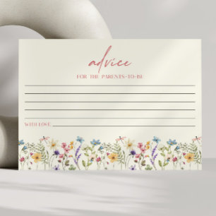 Carte Conseil Élégant Baby shower Floral Fleur sauvage