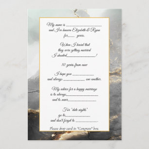 Carte Conseil Elégant Black Gold Moderne Mariage Conseils Commen