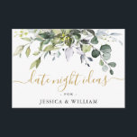 Carte Conseil Elégant Eucalyptus Fête des mariées Date Nuit Idée<br><div class="desc">Elégant Eucalyptus Fête des mariées Date Nuit Idée Carte Conseil.</div>