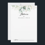 Carte Conseil Elégant Gold Green Mariage de calligraphie moderne<br><div class="desc">Cette élégante carte de conseil mariage de calligraphie moderne or verdure est parfaite pour un mariage simple. Le design se compose d'or dessiné à la main et de feuilles d'eucalyptus verts botaniques, inspirant la beauté artistique. Ces cartes sont parfaites pour un mariage, une douche nuptiale, un baby shower, une fête...</div>