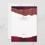 Carte Conseil Élégant Mariage d'âge de Bourgogne et d'or<br><div class="desc">Célébrez dans le style avec ces cartes de conseil modernes et tendance. Le design comporte un arrière - plan d'agate de parties scintillant d'aquarelle bordeaux et or avec le texte de police manuscrit correspondant. Ces cartes permettront à vos invités d'écrire une note de conseil à garder et à lire dans...</div>