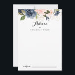 Carte Conseil Élégant Mariage de calligraphie florale d'hiver<br><div class="desc">Cette élégante carte de conseil mariage de calligraphie florale d'hiver simple est parfaite pour un mariage moderne. Le design présente de belles peintes à la main bleu foncé, bleu, bleu marine, rose, rousse, fleurs d'or et feuillage vert, entassés dans d'élégants bouquets. Ces cartes sont parfaites pour un mariage, une douche...</div>