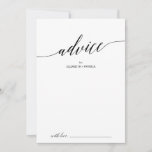 Carte Conseil Élégant Mariage de calligraphie noire<br><div class="desc">Cette élégante carte de conseil mariage en calligraphie noire est parfaite pour un mariage simple et peut être utilisée pour n'importe quel événement. Le design neutre présente une carte minimaliste décorée de typographie romantique et fantaisiste. Ces cartes de conseil peuvent être utilisées comme alternative de livre d'or pour une réception...</div>