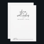 Carte Conseil Elégant Mariage de script élégant<br><div class="desc">Cette élégante carte de conseil de mariage de script élégant est parfaite pour un mariage rustique. Le design sobre et élégant présente une typographie de script classique et sophistiquée en noir. Ces cartes sont parfaites pour un mariage, une douche nuptiale, un baby shower, une fête de remise de diplômes et...</div>
