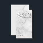 Carte Conseil Élégant Mariage de script en marbre 'Share a Memor<br><div class="desc">Ajoutez une touche personnelle à votre mariage grâce à un conseil et une carte de souhaits de mariage de script moderne. Cette carte comporte le titre "partager une mémoire" en gris style de police de script moderne et des détails en gris moderne sans serif style de police sur l'arrière -...</div>