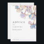 Carte Conseil Élégant Mariage floral Iris<br><div class="desc">Ces cartes de conseil élégantes sont parfaites pour les mariages du printemps et de l'été. Ce design présente des iris aquarelles dans les tons lilas et bleu périwinkle. De subtiles touches d'or ajoutent un élément magique et scintillant.</div>