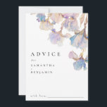 Carte Conseil Élégant Mariage floral Iris<br><div class="desc">Ces cartes de conseil élégantes sont parfaites pour les mariages du printemps et de l'été. Ce design présente des iris aquarelles dans les tons lilas et bleu périwinkle. De subtiles touches d'or ajoutent un élément magique et scintillant.</div>