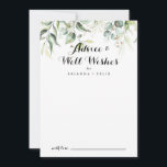 Carte Conseil Elégant or verdure Mariage bien vouloir<br><div class="desc">Cette élégante carte de conseil en or vert mariage est parfaite pour un mariage moderne. Le design se compose d'or dessiné à la main et de feuilles d'eucalyptus verts botaniques, inspirant la beauté artistique. Ces cartes sont parfaites pour un mariage, une douche nuptiale, un baby shower, une fête de remise...</div>