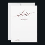 Carte Conseil Élégant Rose Mariage de calligraphie or<br><div class="desc">Cette élégante carte de conseil mariage en calligraphie or rose est parfaite pour un mariage simple et peut être utilisée pour n'importe quel événement. Le design rose vif est orné d'une affiche minimaliste ornée d'une typographie romantique et fantaisiste de feuille d'or rose. Ces cartes de conseil peuvent être utilisées comme...</div>