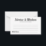 Carte Conseil Elégant Rustic Mariage Conseils & Wish Card<br><div class="desc">N'hésitez pas à personnaliser et à customiser cette carte de conseil et de souhaits rustiques et élégants mariages. Les options de modification sont disponibles.</div>