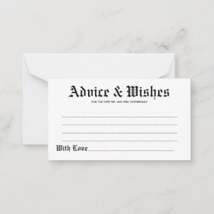 Carte Conseil Elégant Rustic Mariage Conseils & Wish Card