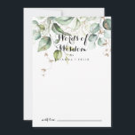 Carte Conseil Élégante Verdure or Mariage Paroles de sagesse<br><div class="desc">Cette élégante carte de conseil en or verdoyante mariage des mots de sagesse est parfaite pour un mariage moderne. Le design se compose d'or dessiné à la main et de feuilles d'eucalyptus verts botaniques, inspirant la beauté artistique. Ces cartes sont parfaites pour un mariage, une douche nuptiale, un baby shower,...</div>