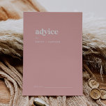 Carte Conseil Été rétro | Mariage rose pâle<br><div class="desc">Cette carte de conseil aux mariages rose pâle et rétro est parfaite pour un mariage coloré et peut être utilisée pour n'importe quel événement. Le design vintage moderne unique présente une typographie boho rose pâle et blanche avec des vibes amusantes du milieu du siècle. Ces cartes de conseil peuvent être...</div>
