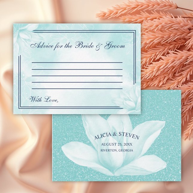 Carte Conseil Ethereal Crystal Blue Magnolia, Mariage (Créateur téléchargé)