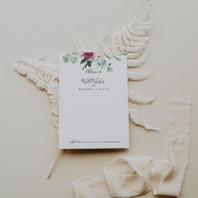 Carte Conseil Eucalyptus Floral Mariage contemporain (Créateur téléchargé)