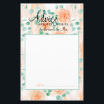 Carte conseil Eucalyptus Green Peach Floral Bride<br><div class="desc">Le design présente des tiges d'eucalyptus d'aquarelle douce et une floraison orange/pêche. Coordination de la conception à l'arrière. Personnalisez avec vos détails d'événement facilement et rapidement,  appuyez simplement sur le bouton customiser. Les articles correspondants pour compléter votre collection d'événements sont disponibles dans notre boutique Zazzle!</div>