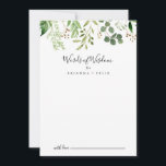 Carte Conseil Eucalyptus Simple Floral Mariage Mots de sagesse<br><div class="desc">Cette simple carte de conseil aux mots mariages à fleurs d'eucalyptus est parfaite pour un mariage moderne. Le design présente artistiquement peint à la main de beaux feuilles vert eucalyptus arrangés en formes géométriques, inspirant la beauté naturelle. Ces cartes sont parfaites pour un mariage, une douche nuptiale, un baby shower,...</div>