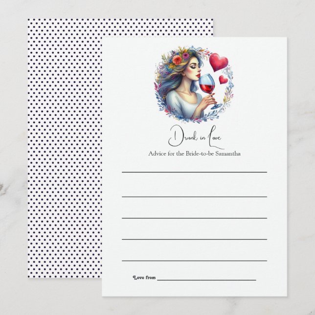 Carte Conseil Fête de Fiançailles Enivrée (Devant / Derrière)