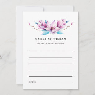 Carte Conseil Fête de mariage florale Magnolia rose