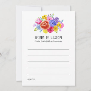 Carte Conseil Fête de mariage Florale Mexicaine Fiesta