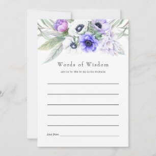 Carte Conseil Fête de mariage Pastel Violet Floral