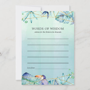 Carte Conseil Fête de mariage tropical géométrique exotique