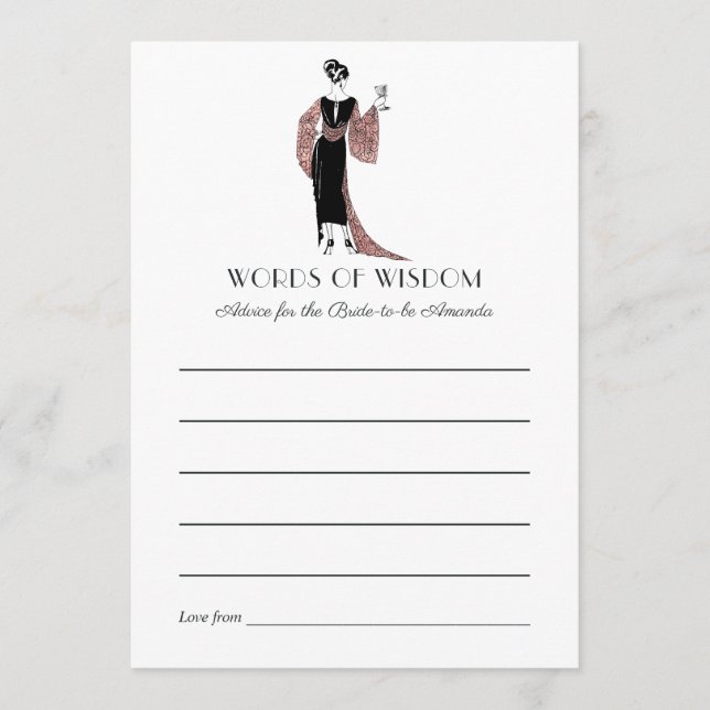 Carte Conseil Fête des mariées de dégustation rose d'or et de vi (Devant)