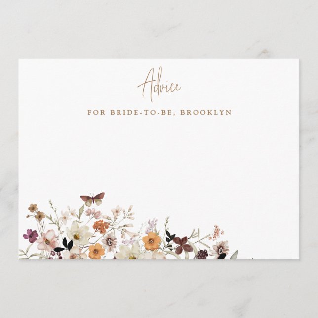 Carte Conseil Fête des mariées de fleurs sauvages de automne rus (Devant)