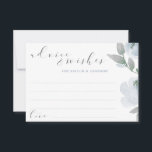 Carte Conseil Fête des mariées mariage Dusty bleu gris aquarelle<br><div class="desc">Bouquet bleu et gris poussiéreux Fête des mariées ou cartes de conseil Mariage : Ce design présente des fleurs bleu / bleu-gris douces avec des lettres décontractées et rebondissantes. Le dos a une couronne avec les initiales du couple et la date du mariage. Lorsque vos invités écrivent leurs conseils et...</div>