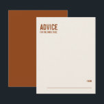 Carte Conseil Fête des mariées simple typographie en terre cuite<br><div class="desc">Personnalisez le texte personnalisé ci-dessus. Vous pouvez trouver d'autres éléments de coordination dans notre collection "Simple Terracotta Typography Fête des mariées". ***VEUILLEZ NOTER : TOUT LE MOT ET LE TEXTE ET LA COULEUR ARRIÈRE - PLAN SONT MODIFIABLES. Vous pouvez modifier tous les mots et vous pouvez également modifier la couleur...</div>