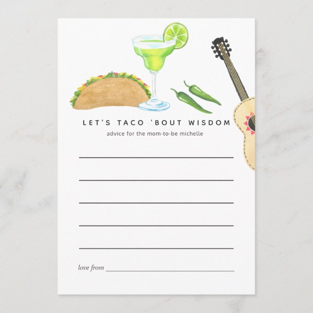 Carte Conseil Fête Mexicaine Taco à propos de l'amour (Devant)