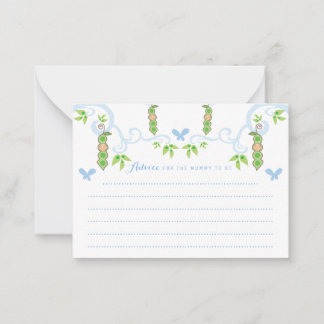 Carte Conseil Fête Prénatale de Bébé Garçon Petit Pois Dans Un C