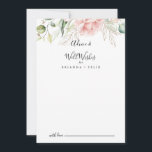 Carte Conseil Feuillage vert or Mariage Floral<br><div class="desc">Cette carte de conseil aux mariages fleuris vert doré est parfaite pour un mariage moderne. Le design se compose d'or dessiné à la main et de feuillage botanique vert avec des fleurs roses, rousses et blanches, inspirant la beauté naturelle. Ces cartes sont parfaites pour un mariage, une douche nuptiale, un...</div>