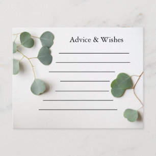 Carte Conseil Feuilles d'eucalyptus avec espace de texte mariage