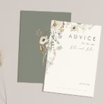 Carte Conseil Fleur sauvage lunatique | Mariage ivoire et vert<br><div class="desc">Ce Fleur sauvage fantasque | La carte conseil mariage ivoire et vert est parfaite pour votre mariage boho simple et élégant. La verdure rustique et moderne, accompagnée de fleurs sauvages d'aquarelles minimalistes, vous fera vivre votre vision ! Ce design de jolies fleurs d'or, touches de sauge bohème vert et violet...</div>
