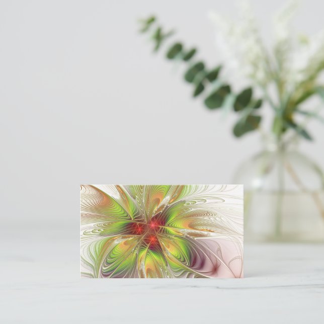 Carte Conseil Fleurs de fantaisie fractale douces et tendres  (Debout devant)