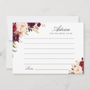 Carte Conseil floral bordeaux et roux