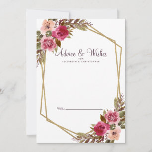 Carte Conseil Floral Cassis violet blanc Mariage or