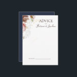 Carte Conseil Floral flush moderne | Mariage de marine<br><div class="desc">Ce fleuron moderne | navy mariage est la carte conseil parfaite pour votre élégant boho luxe rose or, sauge vert, bleu rose mariage. Le design se compose d'un cadre en feuille d'or ou d'un bouquet avec une tourbe rustique de printemps de pêche rouge, une fleur succulente à l'aquarelle géante classique,...</div>