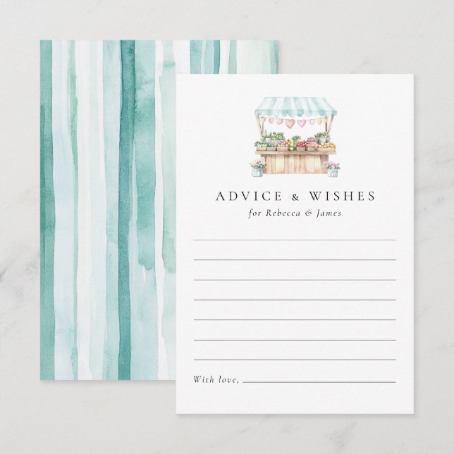 Carte Conseil Fraîche De La Fête des mariées Du Marché (Devant / Derrière)