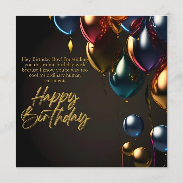 Carte Conseil Garçon d'anniversaire ironique (Devant)