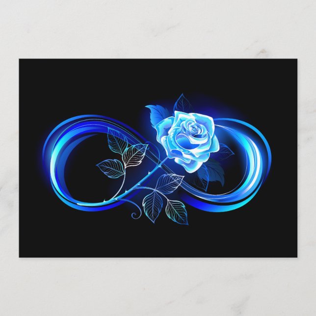 Carte Conseil Glowing infinity with blue rose (Devant)