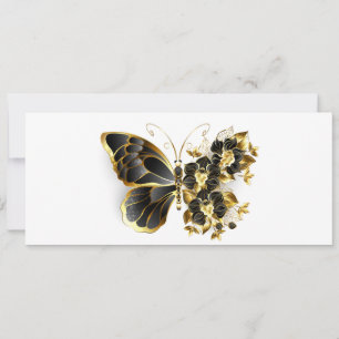 Carte Conseil Gold flower Butterfly with Black Orchid