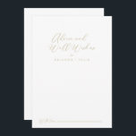 Carte Conseil Gold Idyllic Calligraphie Mariage bien souhaits<br><div class="desc">Cette carte de conseil en calligraphie dorée idyllique mariage de voeux est parfaite pour un mariage rustique. Le design sobre et élégant présente une typographie de script classique et sophistiquée en or. Ces cartes sont parfaites pour un mariage, une douche nuptiale, un baby shower, une fête de remise de diplômes...</div>