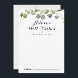 Carte Conseil Gold Tropical Green Feuilles Mariages bien désirés<br><div class="desc">Cette carte de conseil de mariage feuille vert or tropical est parfaite pour un mariage simple. Le design présente de beaux feuilles verts peints à la main, ornant un cadre géométrique doré. Ces cartes sont parfaites pour un mariage, une douche nuptiale, un baby shower, une fête de remise de diplômes...</div>