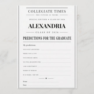 Carte Conseil Graduation Predictions Card, Class of 2026